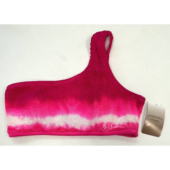 COCOFREE Womens MEDIUM Pink Gradient Ombre Rouched 2pc One Shoulder BIKINI NIP - Picture 2 of 10